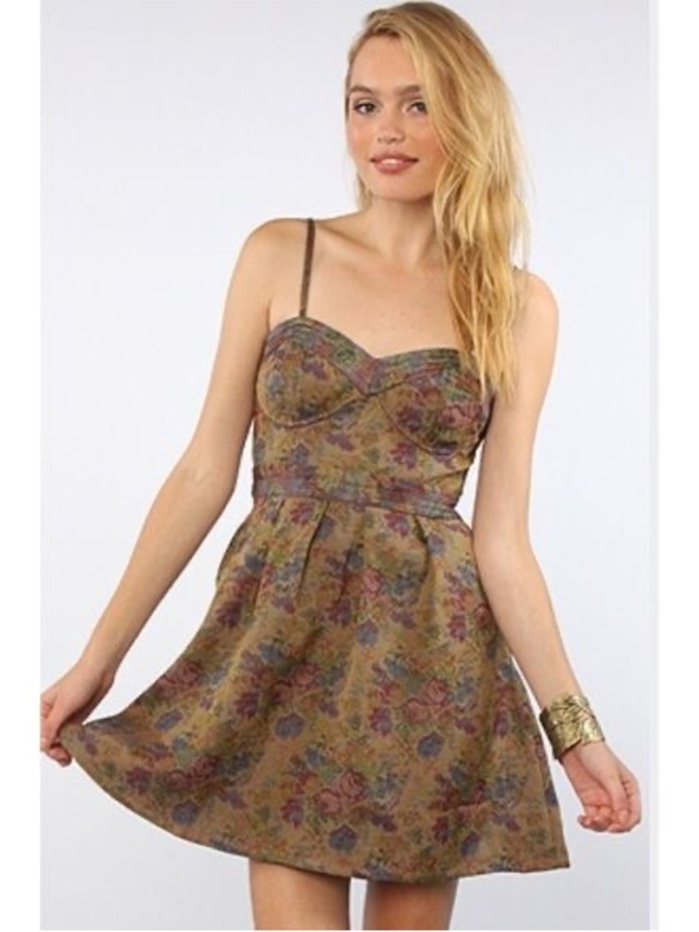 Free People Vampire Diaries Elena Gilbert Floral Tapestry Bustier Dress